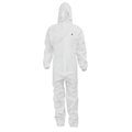 Ge Hooded Disposable Coveralls, S, White, Zipper Flap GW904S